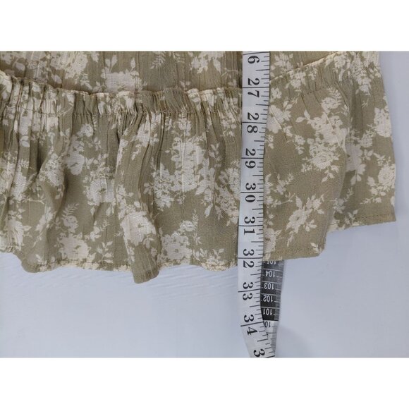 Blu Pepper Floral Long Sleeve Smocked Waist Ruffle Hem Dress M - Picture 8 of 10